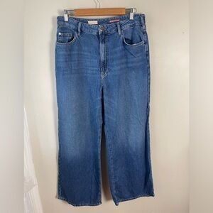 Anthropologie pilcro wide leg relaxed cropped high rise lightweight jeans 31